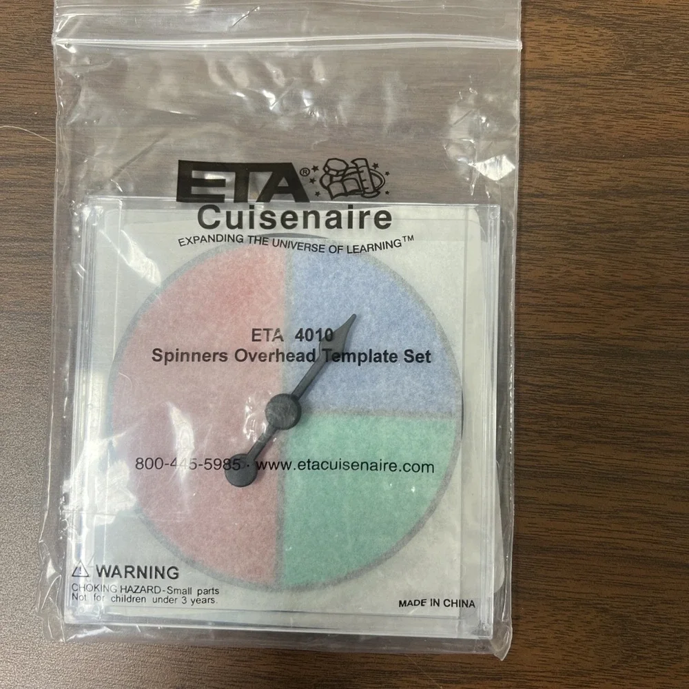 ETA spinners‎ For Overhead Projector Set ETA 4010 Set Of 6 Templates CUISENAIRE
